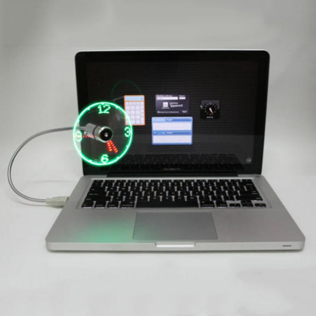 Creative Mini USB Powered LED Clock Real Time Display Fan