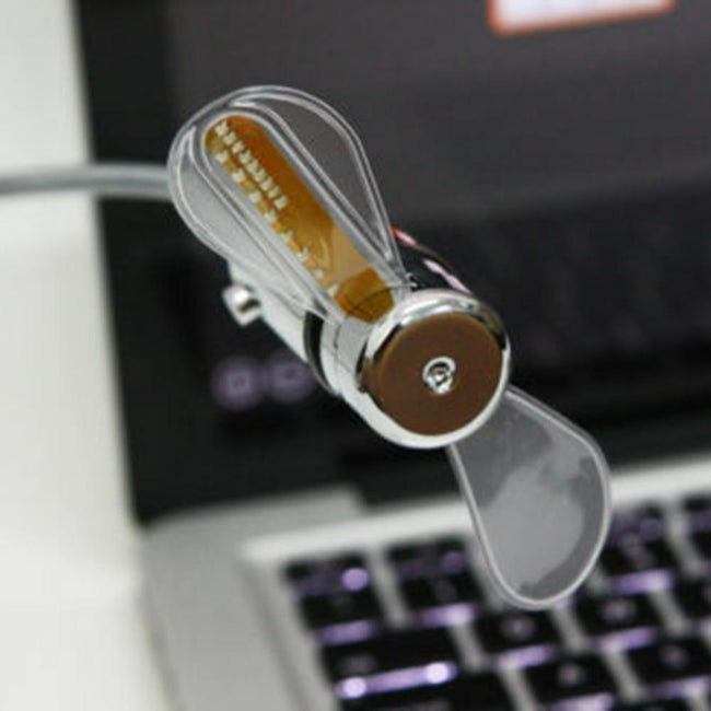 Creative Mini USB Powered LED Clock Real Time Display Fan