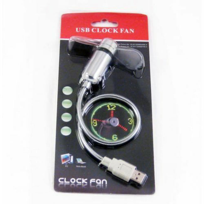 Creative Mini USB Powered LED Clock Real Time Display Fan