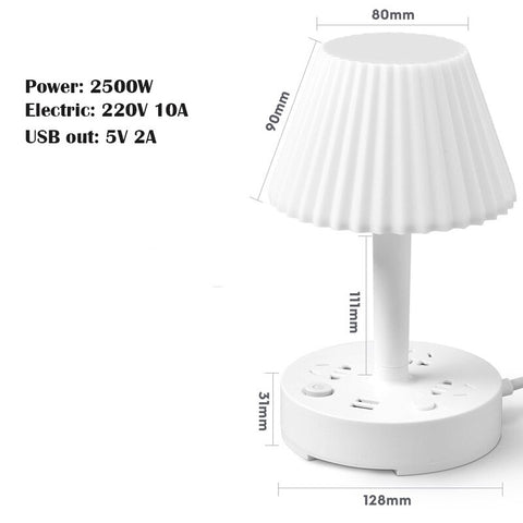 Mutifunction 2500W/10A 3 AC Outlets and 2 USB Charging Ports