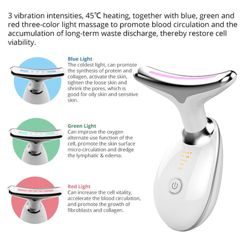 Electric Microcurrent  EMS Thermal Neck Lifting and Tighten Massager