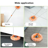 Three Section Telescopic Super Absorbent  Cleaning  Brushes Mop