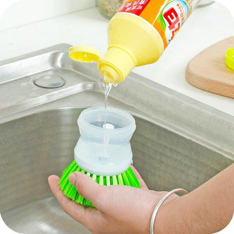 Liquid Soap Dispenser Wash Pot Brush